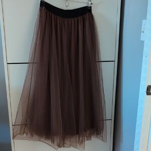 Brown Tulle Skirt - Large